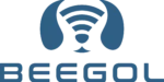 Beegol logo, blue type, TRANS